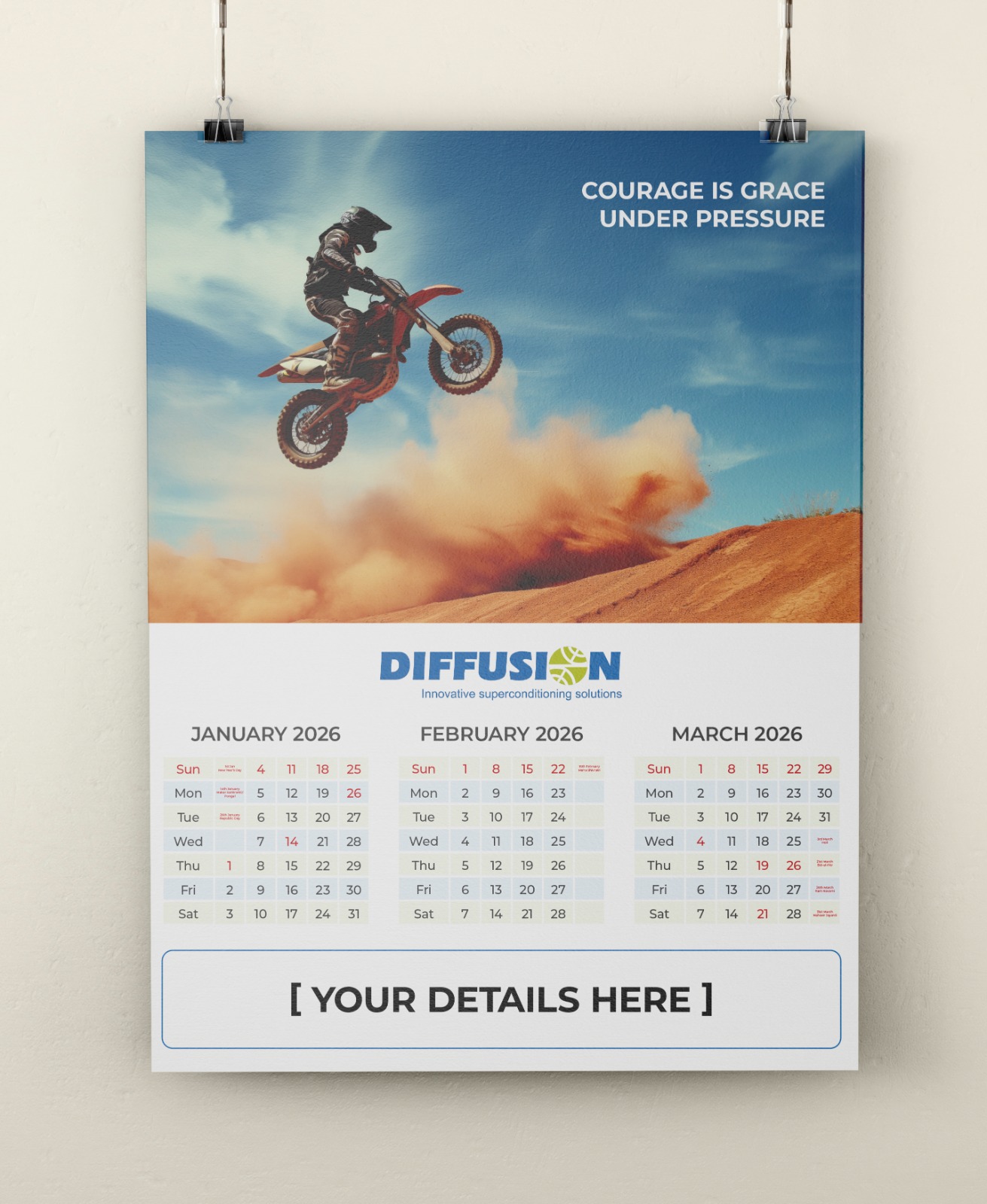 Motivational Adventure Themed- Wall Calender